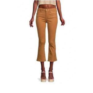 FRAME Denim Le Crop Mini Boot Coated Jeans Mid Rise Camel Tan Size 31